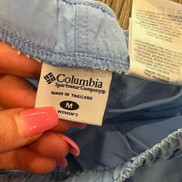 Columbia Vintage Mens Nylon Hiking Shorts High Rise Elastic Waist Blue Size M - Picture 5 of 7